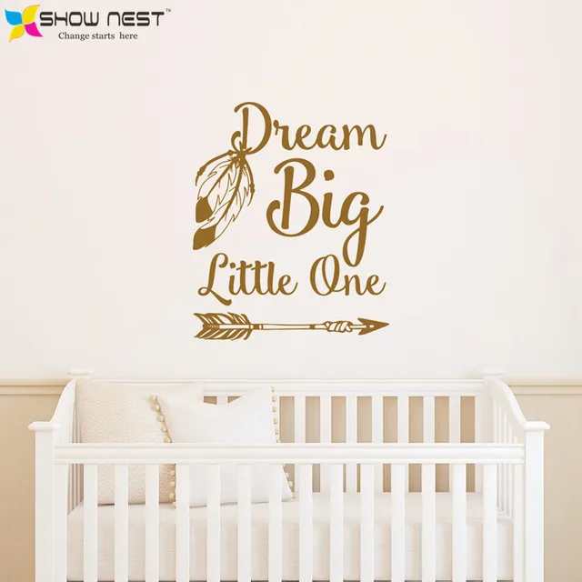 Us 100 Traum Großen Kleinen Zitate Wandaufkleber Steuern Dekor Baby Kindergarten Schlafzimmer Wandtattoo Art Kinder Wandaufkleber Wand Decor In