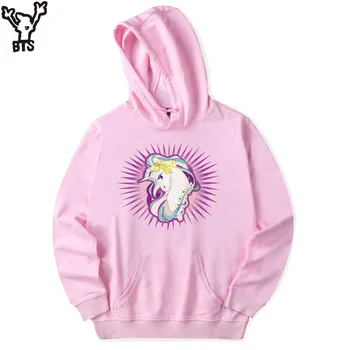 

KPOP Unicorn Hoodie Sweatshirt Long Sleeve Pink Oversized Hoodie Print Kawaii Women Hoodies Sweatshirts Winter Fashion Clothing