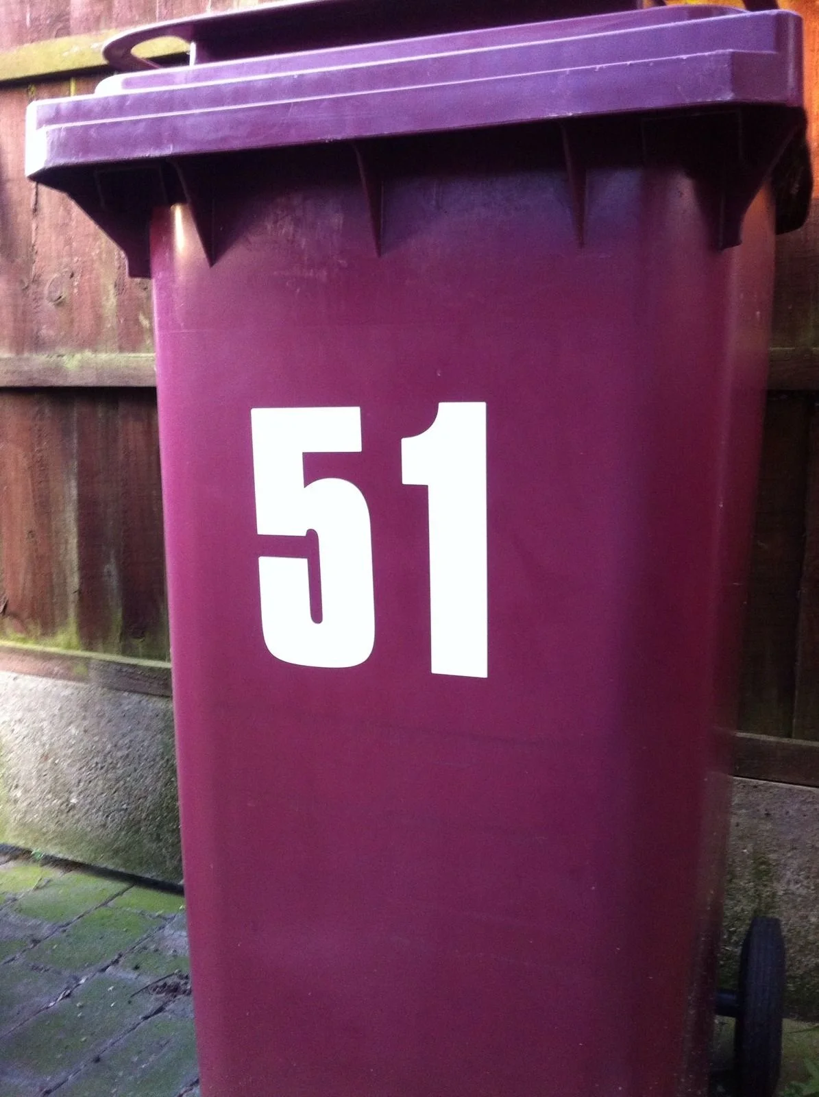 

For Wheelie Refuse Recycle Bin Number Digits - A5 sized Various Sizes