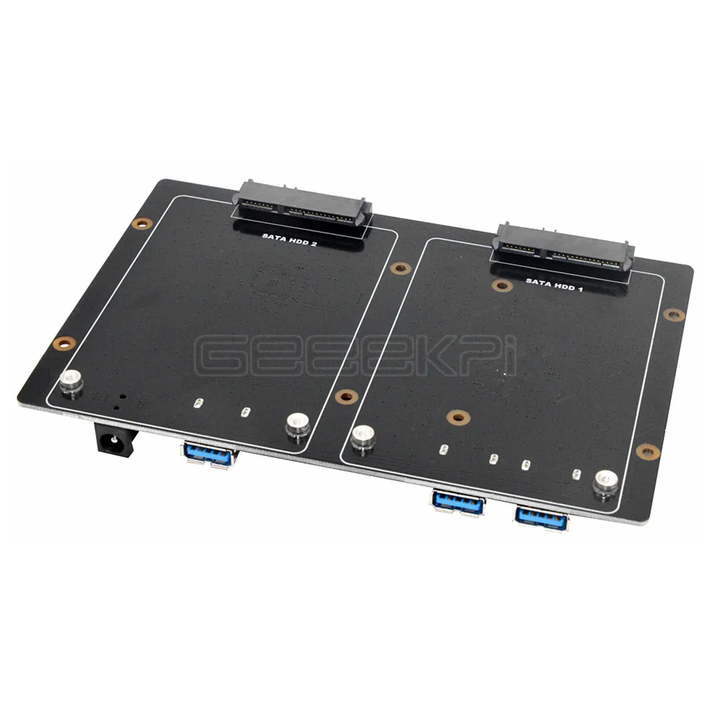 Geeekipi X822 двойной 2," жесткого диска SATA HDD/SSD экранированный USB 3,0 Плата расширения Мощность адаптер для Raspberry Pi 1 Модель B+/2/Note 3(B плюс