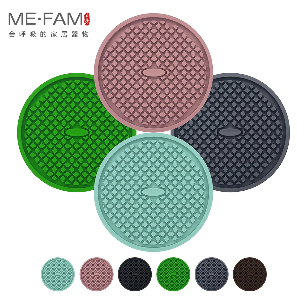 

New Thicken 10cm Round Lattice Coaster Silicone Non-slip Tea Cup Mat Creative Set Heat Resistance Pad Bar Cafe Kitchen Office