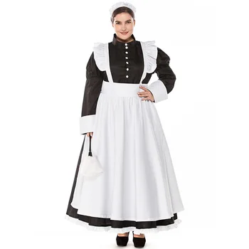 

Plus Size Servant Cosplay Costume For European Classical Coffee Servant Maxi Long Fancy Party Dress Oversize Cosplay Clothing