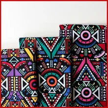 Хлопчатобумажная ткань Лоскутная Ткань счетчиком ткань для вышивки для мебели таинственный Племенной Винтаж 50x145 см