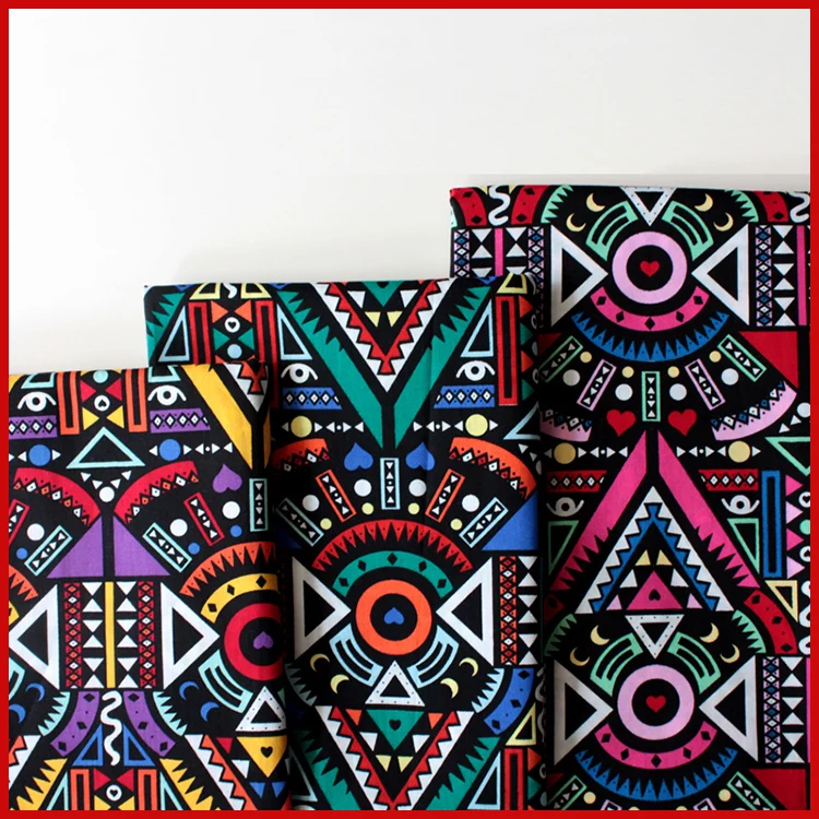 

Cotton fabric the cloth Patchwork Fabrics by the meter Fabric for needlework for furniture Mysterious tribal vintage 50x145cm