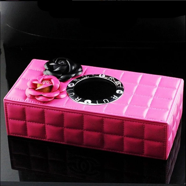 Aliexpress Block Type Pu Leather Design Pink Tissue Box Block Type Pu Leather Design Pink Tissue Box Cover Holder With Flowers For Car Accessories