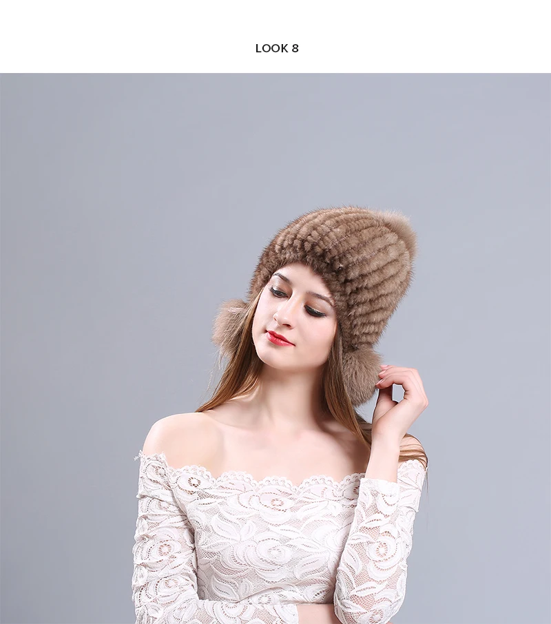 Высокая класс мода NUZADA зимняя шапка кепки реального норки Мех животных трикотажные s для женщин леди девушка Skullies шапочки держать