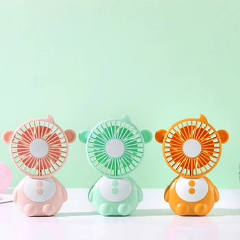 

New Cute Monkey Elf Fan USB Mini Cartoon Fan 2-in-1 Table lamp Handheld Fan