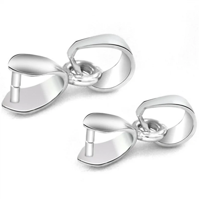 

Free prata NEW 50PCS Size L 925 Sterling Silver Findings Bail Connector Bale Pinch Clasp 925 Silver Pendant Fittings Bail