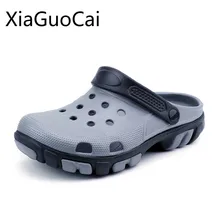 Модная мужская пляжная обувь; Новинка года; мужские повседневные тапочки; модные корейские Нескользящие мужские пляжные сандалии на толстой подошве