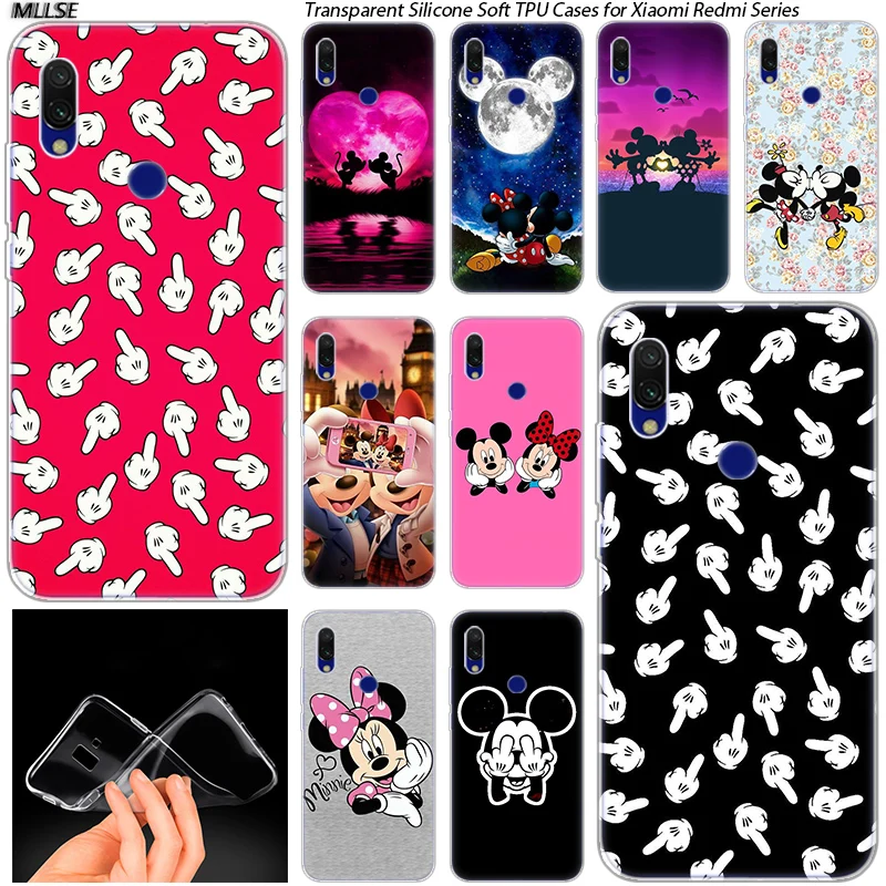 

Mickey Mouse Mickey and Minnie Soft Silicone Case for Xiaomi Redmi 7 GO S2 4X 4A 5 5A 5Plus 6 6A 6Pro Note 4 4X 5 6 7 Pro Cover