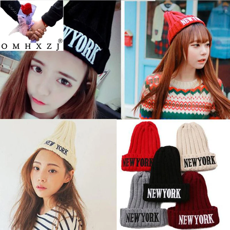OMH оптовая продажа, Южная Корея, 6 цветов на выбор, женские модные повседневные осенне-зимние теплые вязаные шапочки вязаные шапки и шапочки