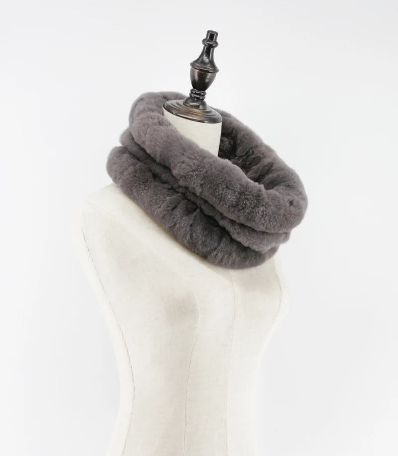 

2019 real rex-rabbit fur circle Scarf Scarves Wraps snoods free shipping