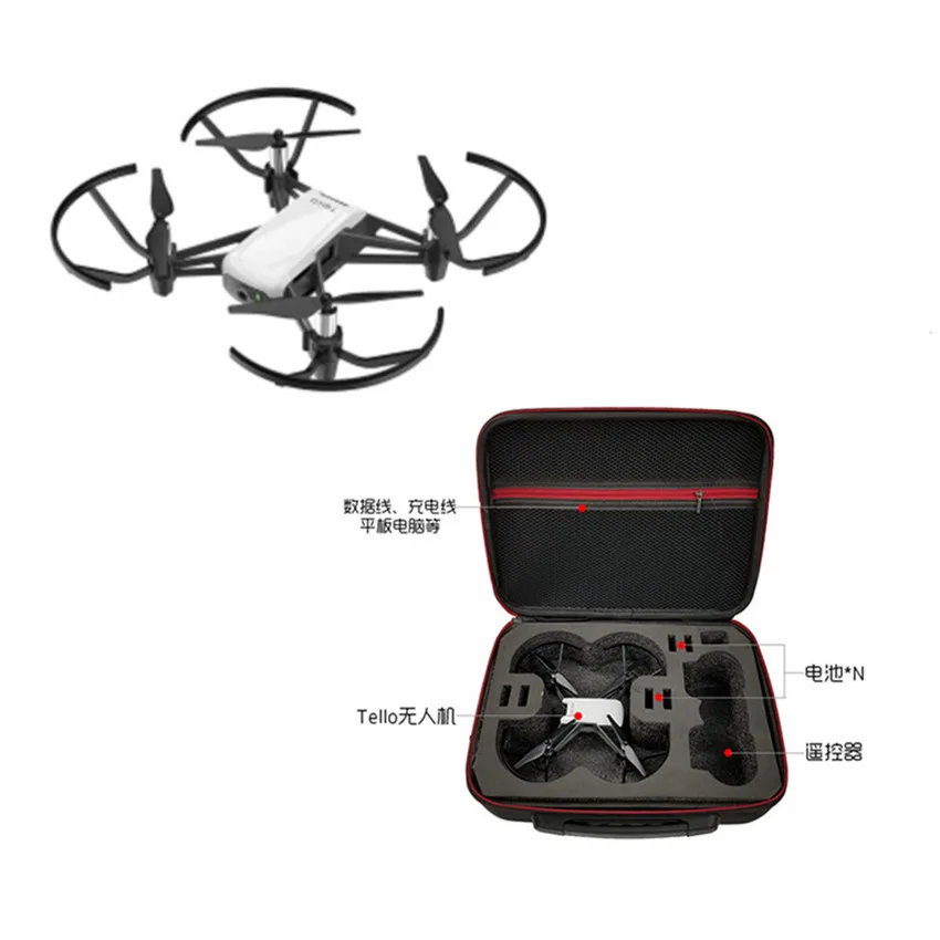 With Should Strap Carrying Case Bag for DJI Tello Drone Controller Portable EVA Battery Cables Accessories | Электроника