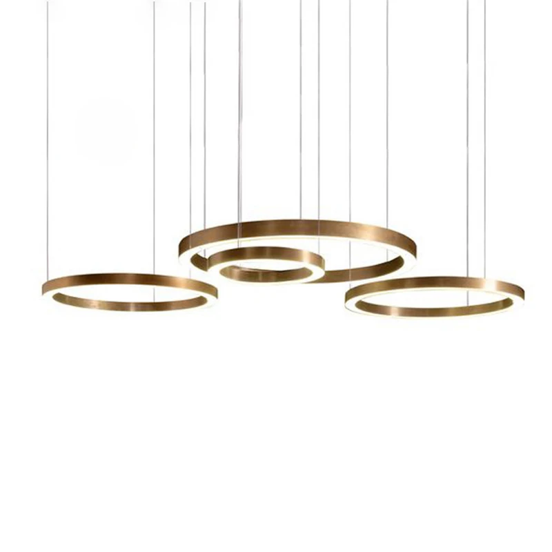 

Customized LED chandelier light OEM ODM ring drop lamp circle acrylic hanging lamp DIY home commercial office shop decoration
