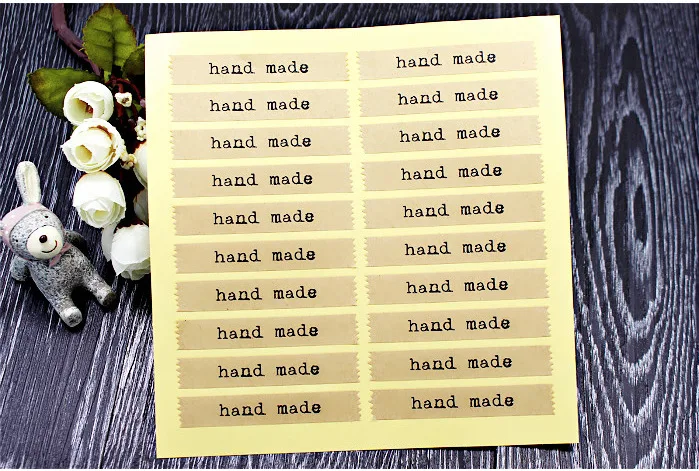 

Hand made Scrapbooking Kraft Paper Labels Envelopes Packaging Seals Sticker DIY For Cake Box Wrapping Baking Decor 20pcs/sheet