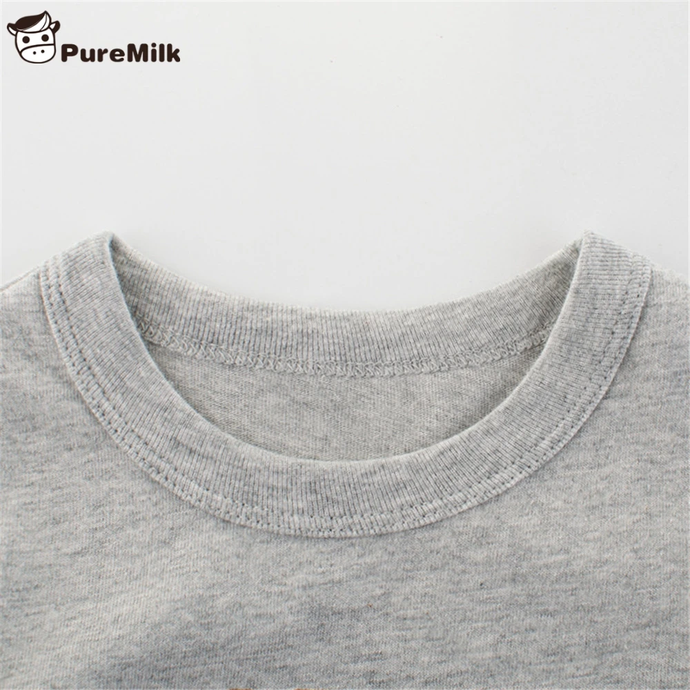 Футболка с рисунком из мультфильма PureMilk топ с длинными рукавами для мальчиков, повседневная детская одежда с рисунком динозавров