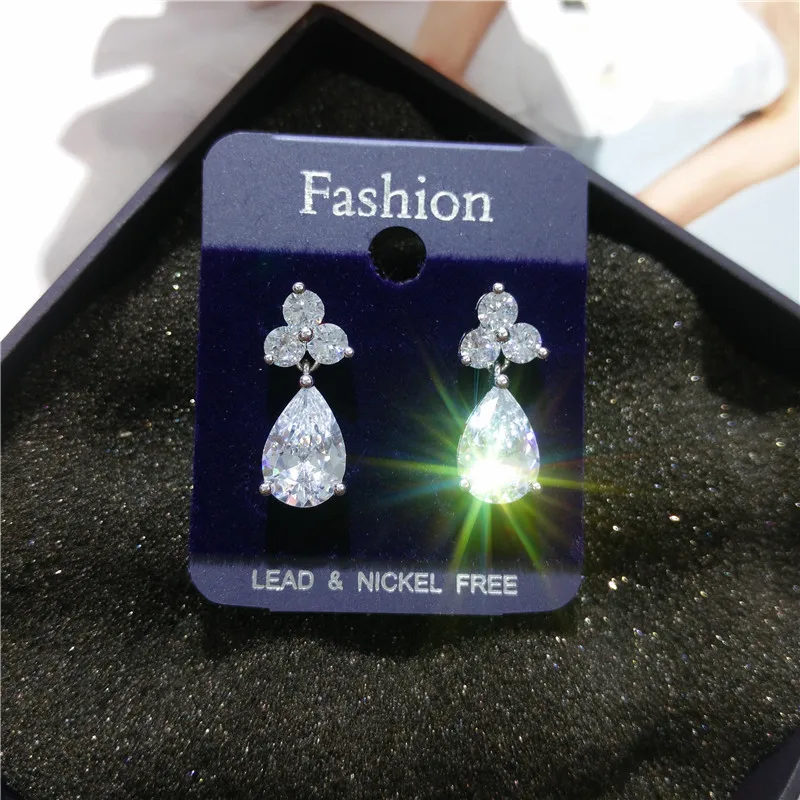 fashion yellow cubic zirconia earrings for party or wedding  (5)