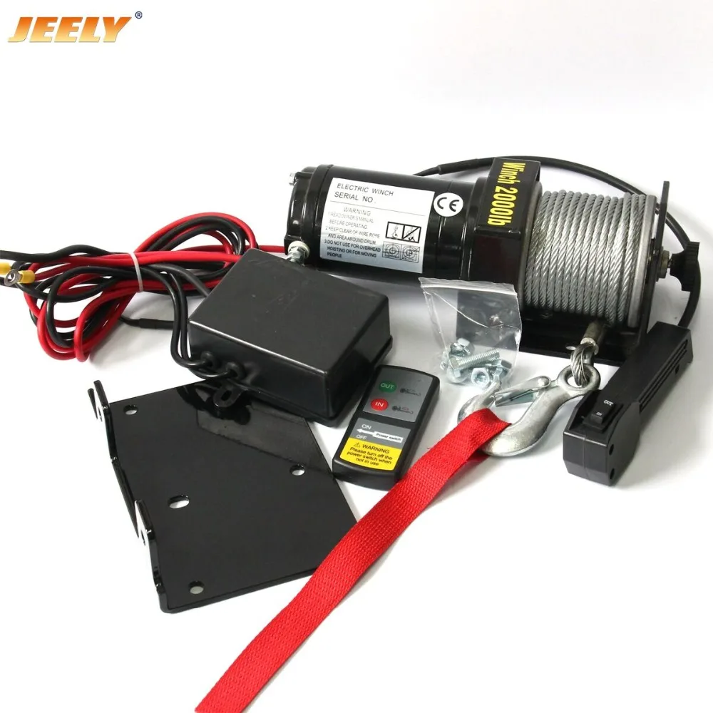 JYJP-2000W 12V 2000lb ATV UTV Электрическая Лебедка пульт дистанционного Управление