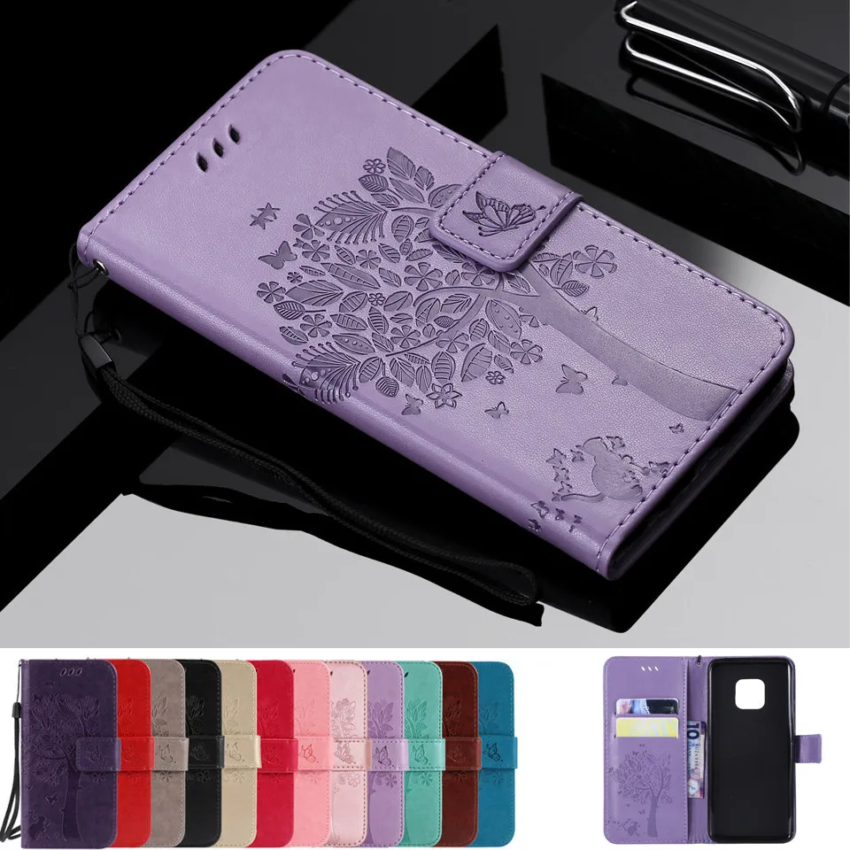 

Wallet Case For Huawei Mate 20X Case Leather Flip Wallet Phone Case Huawei Mate 20 Lite Mate 20 Pro 3D Tree cat Leather Cover X