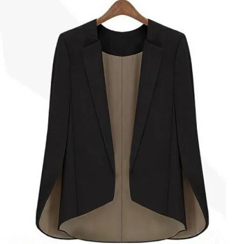 Женский облегающий Блейзер черный пиджак накидка размер xxl|blazer xxl|cape blazerblazer fashion |