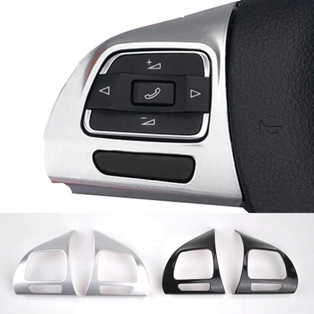 

2Pcs Steering Wheel Insert Cover Badge Trim Ornament for VW Golf Jetta PASSAT CC