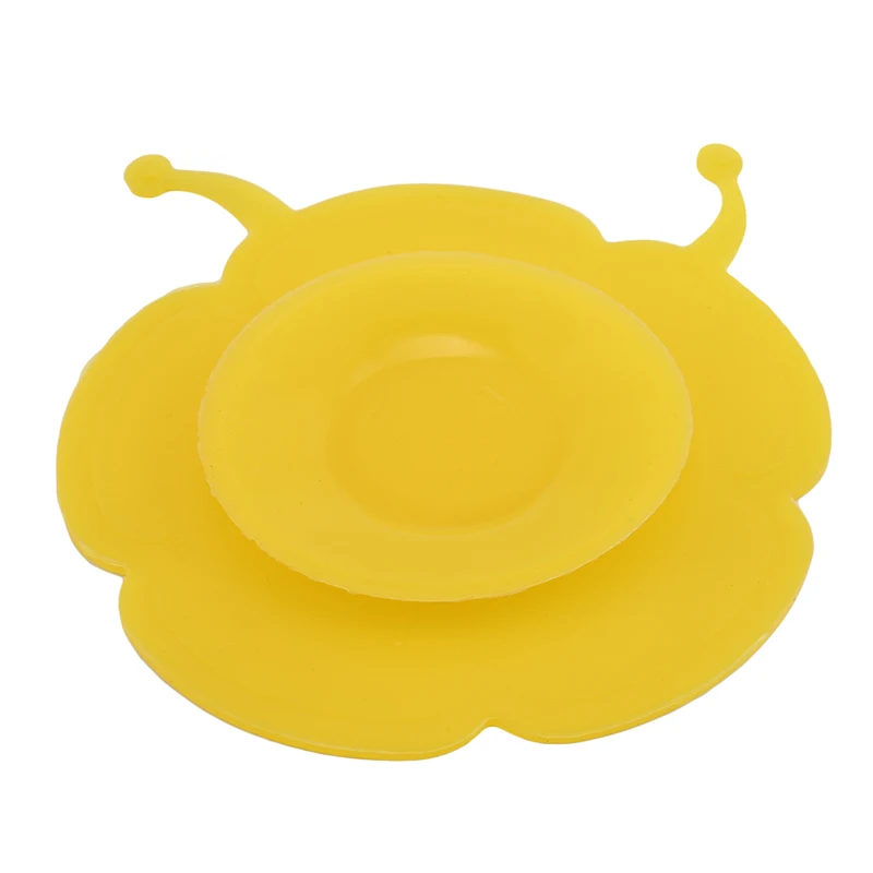 Детская Чаша присоска силиконовая кухонная принадлежность тарелка посуда двухсторонняя Нескользящая для кормления ребенка - Цвет: yellow