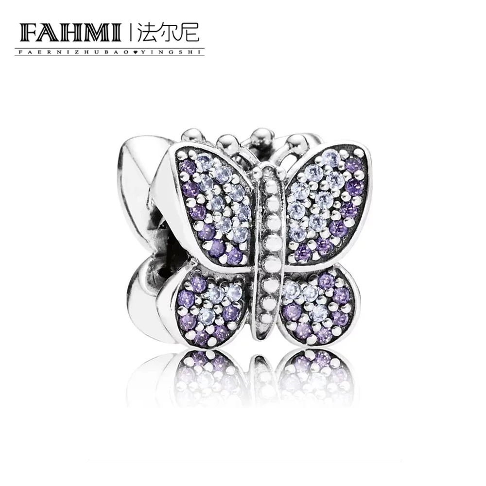

FAHMI 100% 925 Sterling Silver 1:1 Authentic 791257ACZ Sparkling Butterfly Charm Bracelet Original Women Jewelry