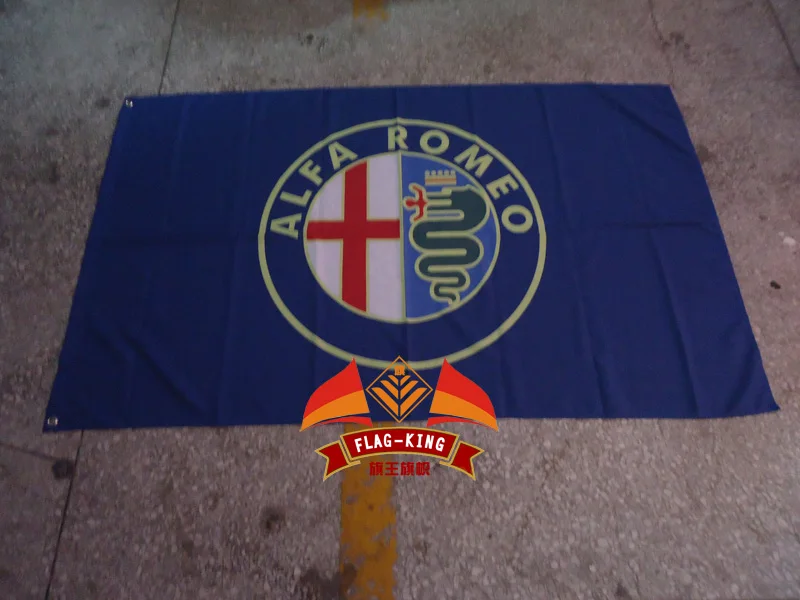 Alfa romeo car Flag 3x 5ft Polyester flag king AlfaRomeo banner | Дом и сад