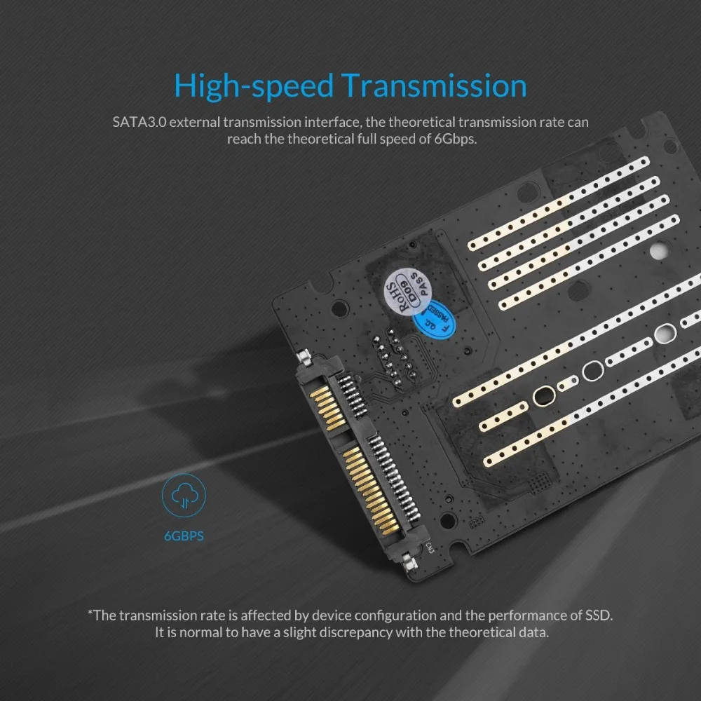 ORICO 2,5 дюймов HDD корпус M.2 Ngff/Msata для Sata 3,0 адаптер высокоскоростной 6 Гбит/с коробка жесткий диск Корпус для Samsung Seagate SSD