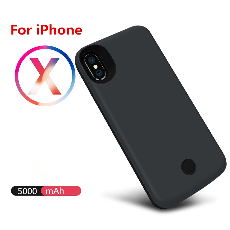 5000 мАч батарея зарядное устройство чехол для iPhone X XS Power внешний задний зажим