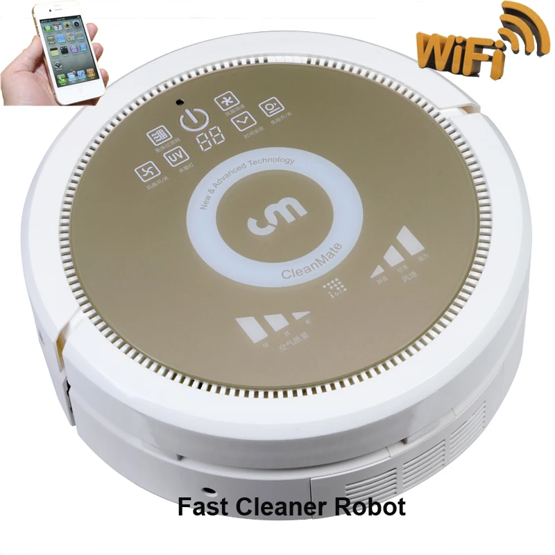 Smartphone WIFI APP Control Wet and Dry Robot Vacuum Cleaner QQ6KDM updated with Air purifier,with 3350MAH Lithium battery 