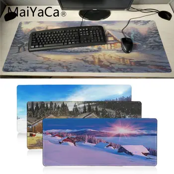 

Maiyaca Winter snow tree house Office Mice Game Soft Mouse Pad Locking Edge Gaming Mouse Pad Gamer Game Mouse pad Anime Mousepad