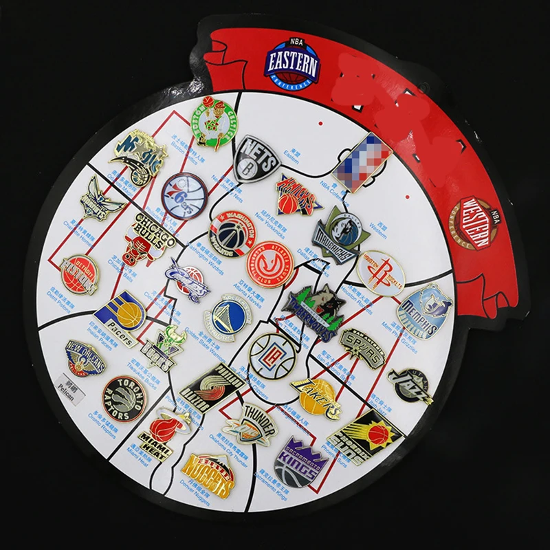 

Basketball Sport EASTERN WESTERN Team LOGO Badge Basket Souvenir Pendant Button Wholesale