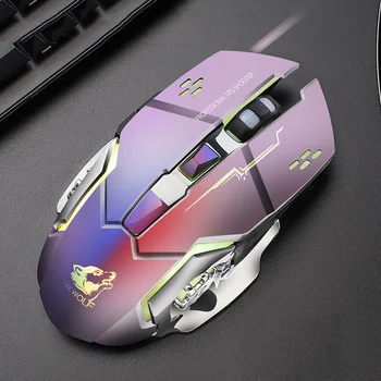 

Silent USB Wired Gaming Mouse 6 Buttons 4000DPI 7-Colors LED Light Professional Computer Mouse For Lenovo Asus Dell HP Macbook