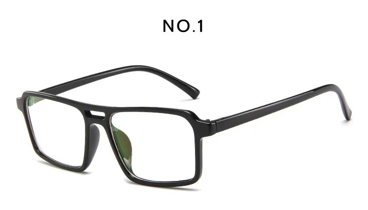Крутые квадратные пластиковые мужские и женские очки, фирменный дизайн, компьютерные очки, прозрачные очки, оправа, оптические очки - Цвет оправы: C1 Bright Black