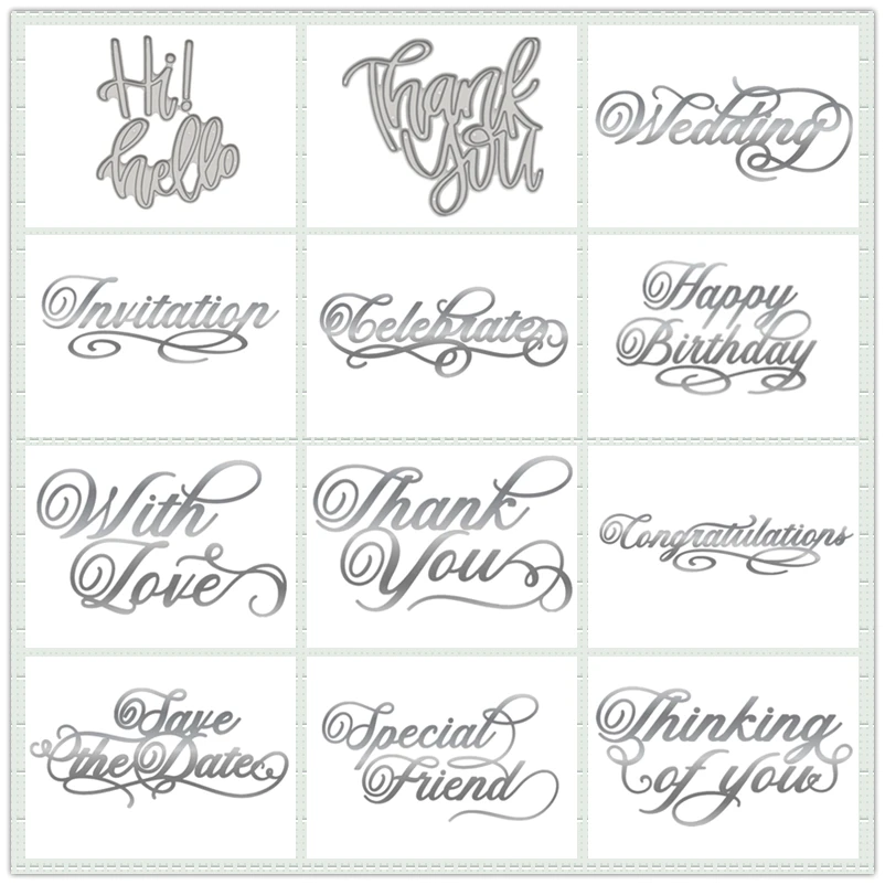 

Word Letter Collection Metal Cutting Dies Stencil For Diy Scrapbooking Paper Cards Crafts Emobossing Decorationg Newest 2019