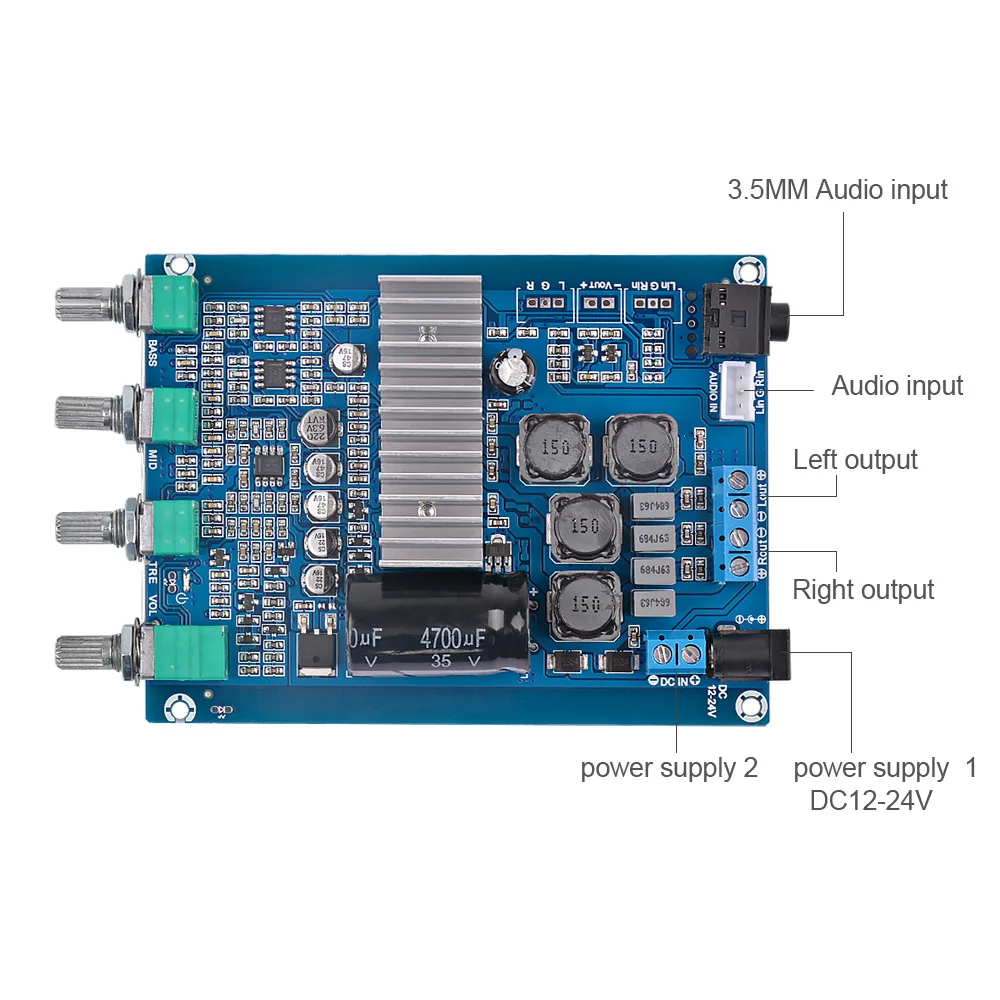 AIYIMA TPA3116 усилитель аудио Плата 50Wx2 стерео HIFI усилитель мощности с регулировкой высоких басов театральная звуковая система