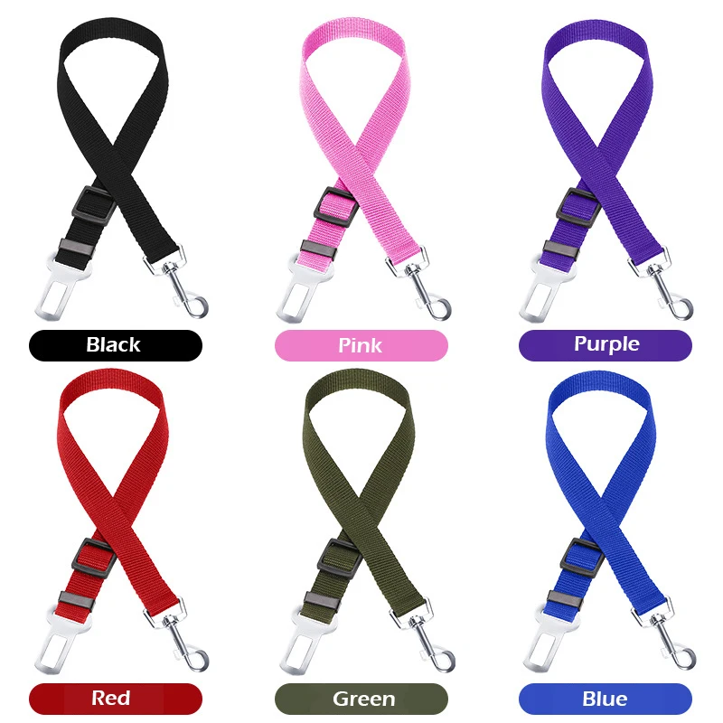 Dog Adjustable Car Safety Seat Belt Nylon Pet Travel Restraint Lead Seatbelt Puppy Traction Products Harness Leash For Dogs