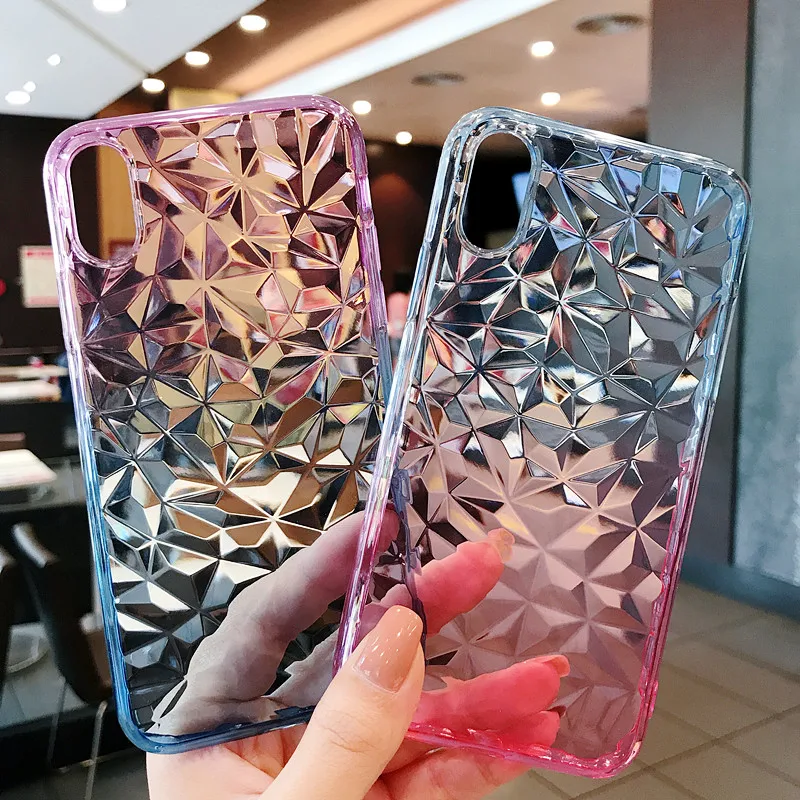 

Gradient diamond pattern Case For Huawei P20 Lite P20 Pro case soft TPU For Huawei P20 Lite Cover
