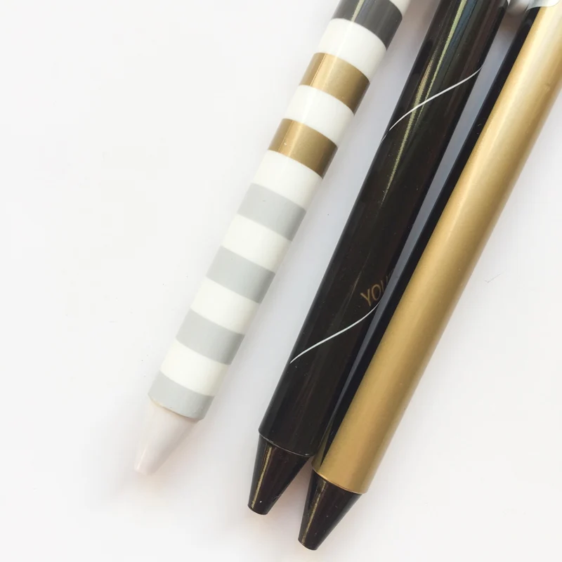 

M17 3X Gold Pastel Wave Press Gel Pen Rollerball Pen Writing Signing Student Stationery School Office Supply 0.5mm Black