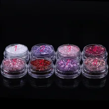 Дизайн ногтей 8 цветов смешанный набор пайеток 1 г наклейки для ногтей украшения для ногтей