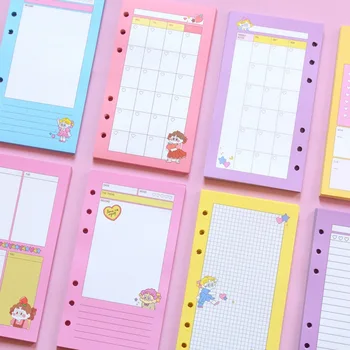 

New candy kawaii South Korea 6 holes loose-leaf refilling papers for spiral binder notebooks A6:daily weekly monthly planner