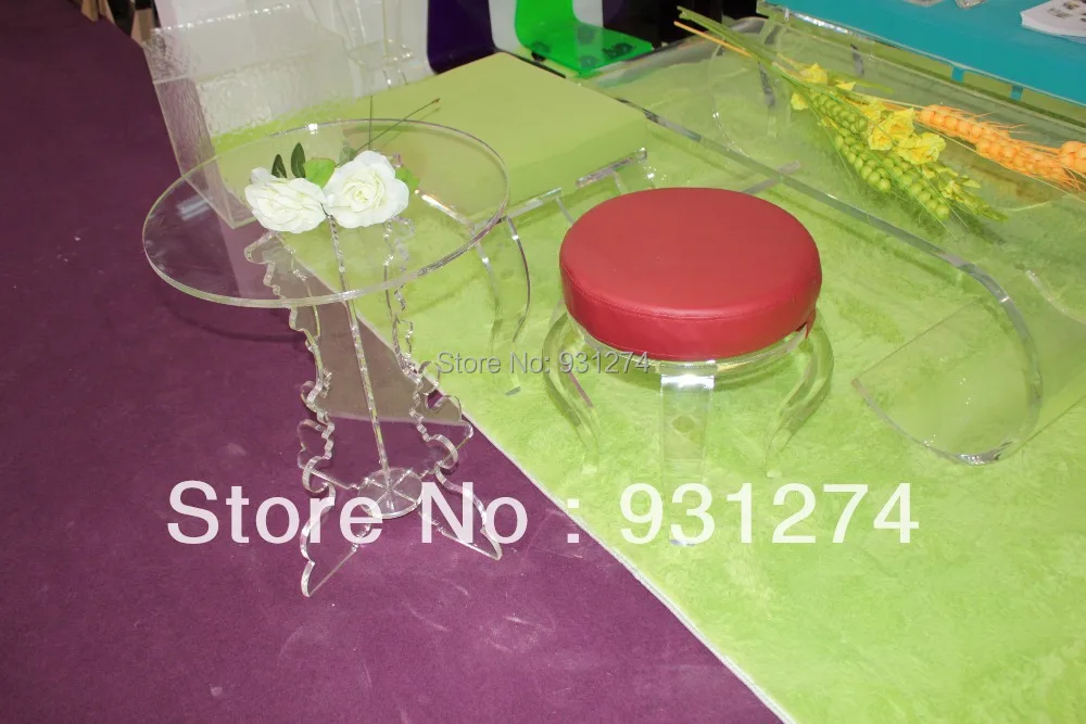 ONE LUX modern acrylic coffee tables,unfolding nightstands round resturant tables,Lucite cocktail Tables