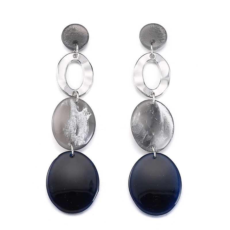 

BOB IGIULAI Brand Jewelry Women Acrylic Drop Earrings Fashion Jewelry Creative Trendy Long Oval Earrings For Women 2019