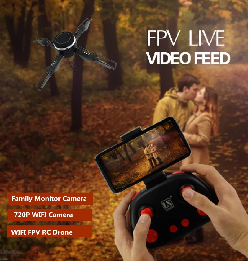 

2018 Family WIFI Remote Monitoring 720P Camera FPV RC Drone Toy 100M Cup Shape Folding Real Time Aerial Raio control Quadcopter
