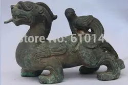Металл Ремесла Китайский ручной резьбой старый бронзы статуя Pixiu 05
