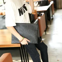 Стильный мужской портфель из искусственной кожи в европейском и американском стиле размером 36X28 см, размер А4, стильная мужская сумка-конверт, W3-017