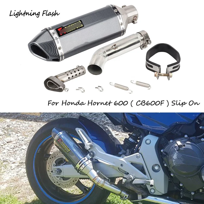 

For Honda Hornet 600 CB600F Motorcycle Exhaust Pipe Slip On Mid Link Elbow 51 mm Tail Escape with Removable Muffler DB Killer