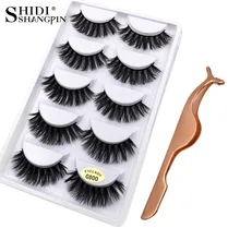 SHIDISHANGPIN, 5 пар, норковые ресницы, натуральные ресницы, набор для наращивания ресниц, 3d Искусственные норковые ресницы, 3d ресницы, ресницы