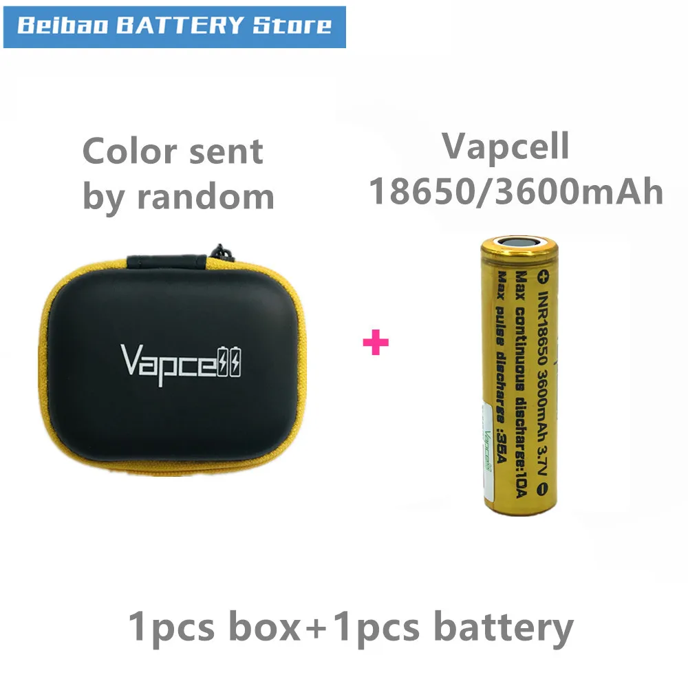 Vapcell INR 18650 аккумулятор 3600 мАч 35A аккумуляторная батарея для E-CIG дыма с Xtar VC2 зарядное устройство Nitecore зарядное устройство Liitokala чехол